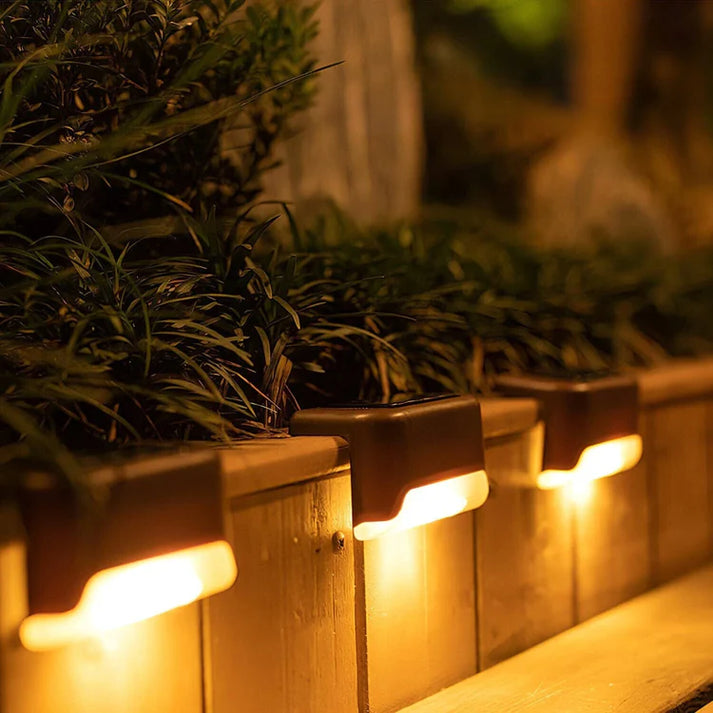 Solar Stair Lights : Auto Light Up In The Dark